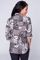 Abstract print blouse