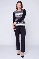 Stripe and color block sweater