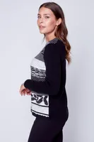 Stripe and color block sweater