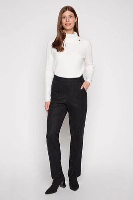 Side zip slim leg pant