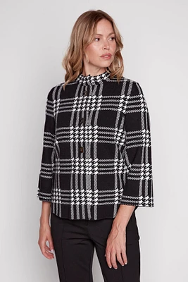 Plaid pattern cardigan