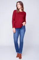 Solid tunic sweater