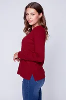 Solid tunic sweater