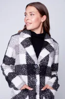 Plaid boucle coat