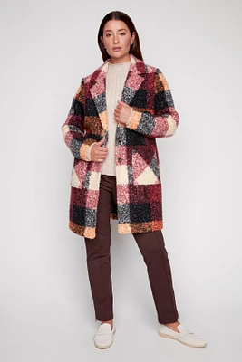 Plaid boucle coat