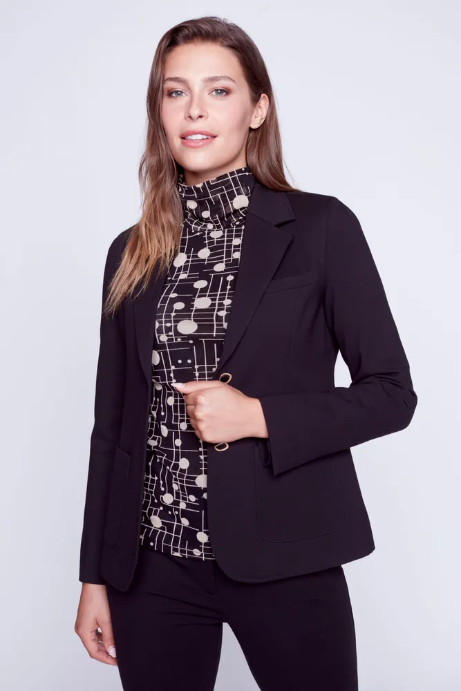 One button notch collar jacket