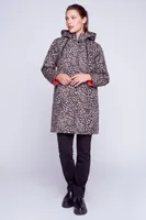 Animal print hooded jacket