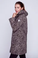 Animal print hooded jacket