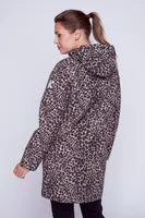 Animal print hooded jacket