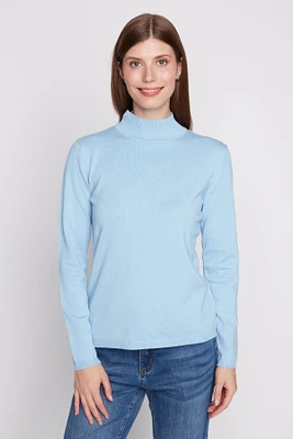 Solid mock neck sweater