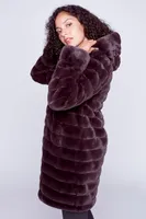 Reversible fun fur coat