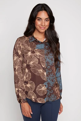 Printed satin blouse