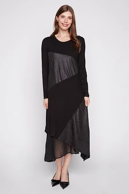 Mix media asymmetric dress