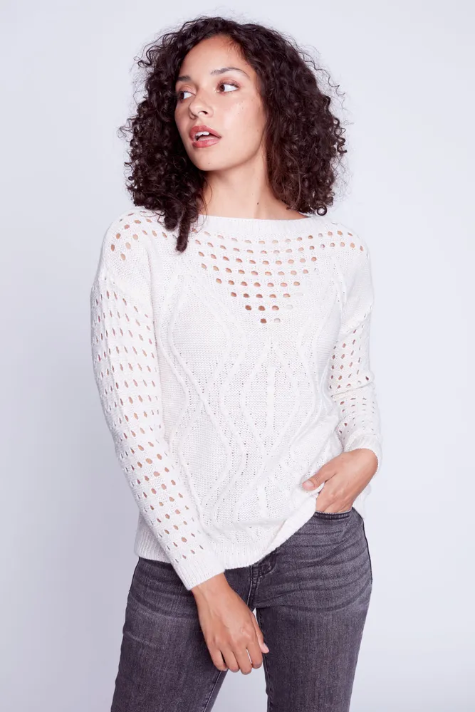 Crochet cable sweater