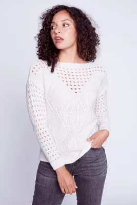 Crochet cable sweater