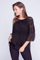 Lace silk top