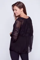 Lace silk top