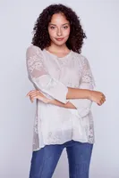 Lace silk combo top