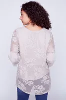 Lace silk combo top