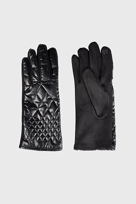 Metallic quilted gloves