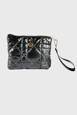 Quilted shiny wristlet