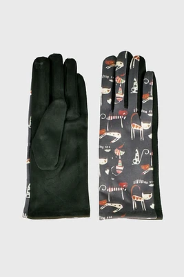 Cat and dog design gloves