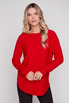 Solid tunic with pockets