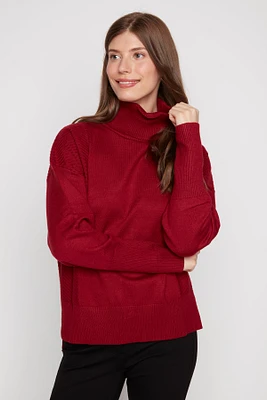 Mock neck cashmere blend sweater