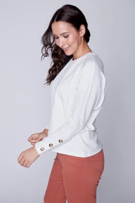 Solid button detail top