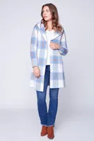 Plaid open front cardigan