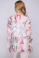 Crinkle chiffon abstract print blouse