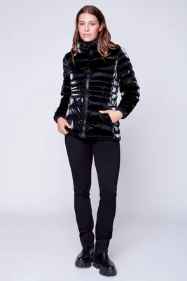 Quilted shinny puffer jacket