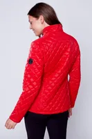 Diamond quilt puffer jacket