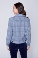 Plaid wool blend jacket