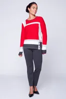 Color block cotton sweater