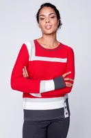 Color block cotton sweater