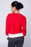 Color block cotton sweater