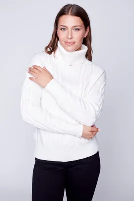 Cable front sweater