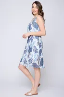 Tropical print cotton gauze dress