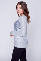 Foil big heart design top