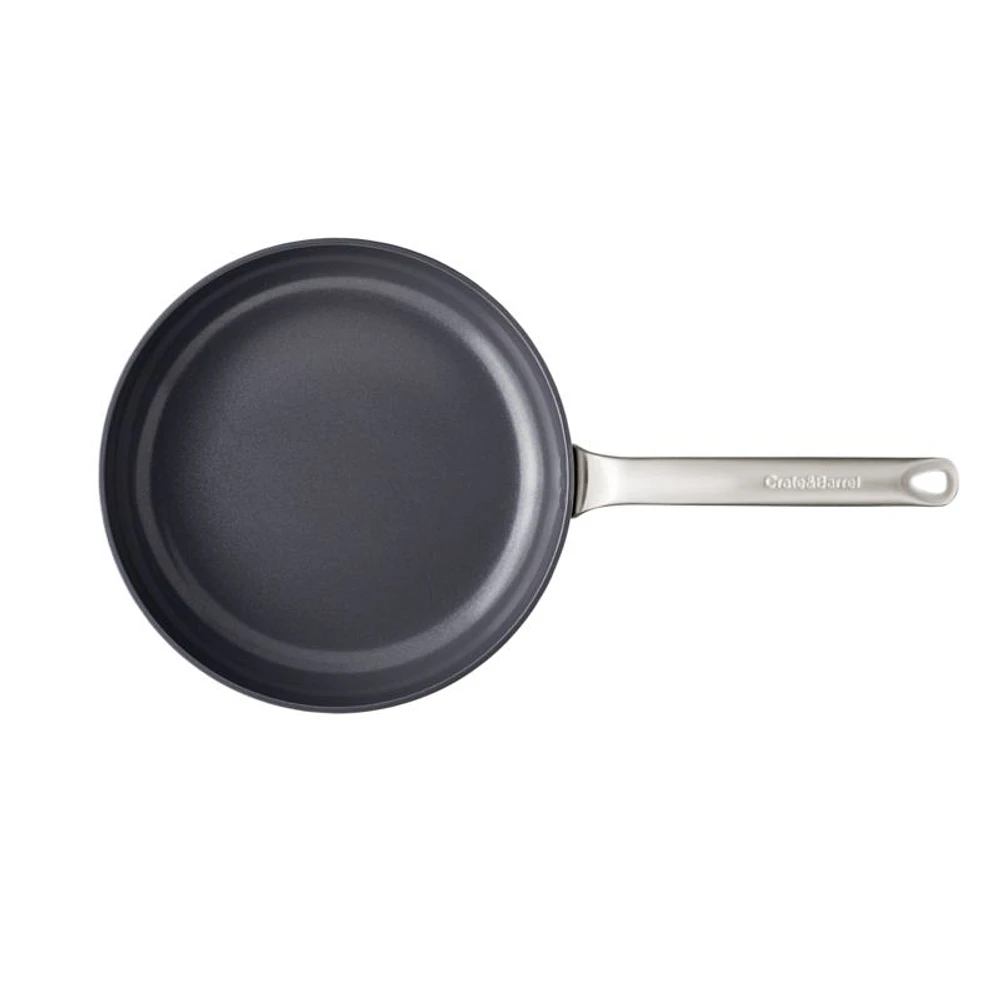 Crate & Barrel EvenCook Ceramic ™ Cream Nonstick Fry Pans, Set of 2