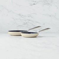 Crate & Barrel EvenCook Ceramic ™ Cream Nonstick Fry Pans, Set of 2