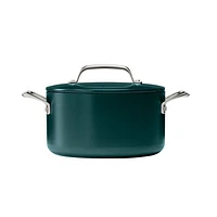 Crate & Barrel EvenCook Ceramic ™ Deep Teal Ceramic Nonstick 8-Piece Cookware Set with Bonus