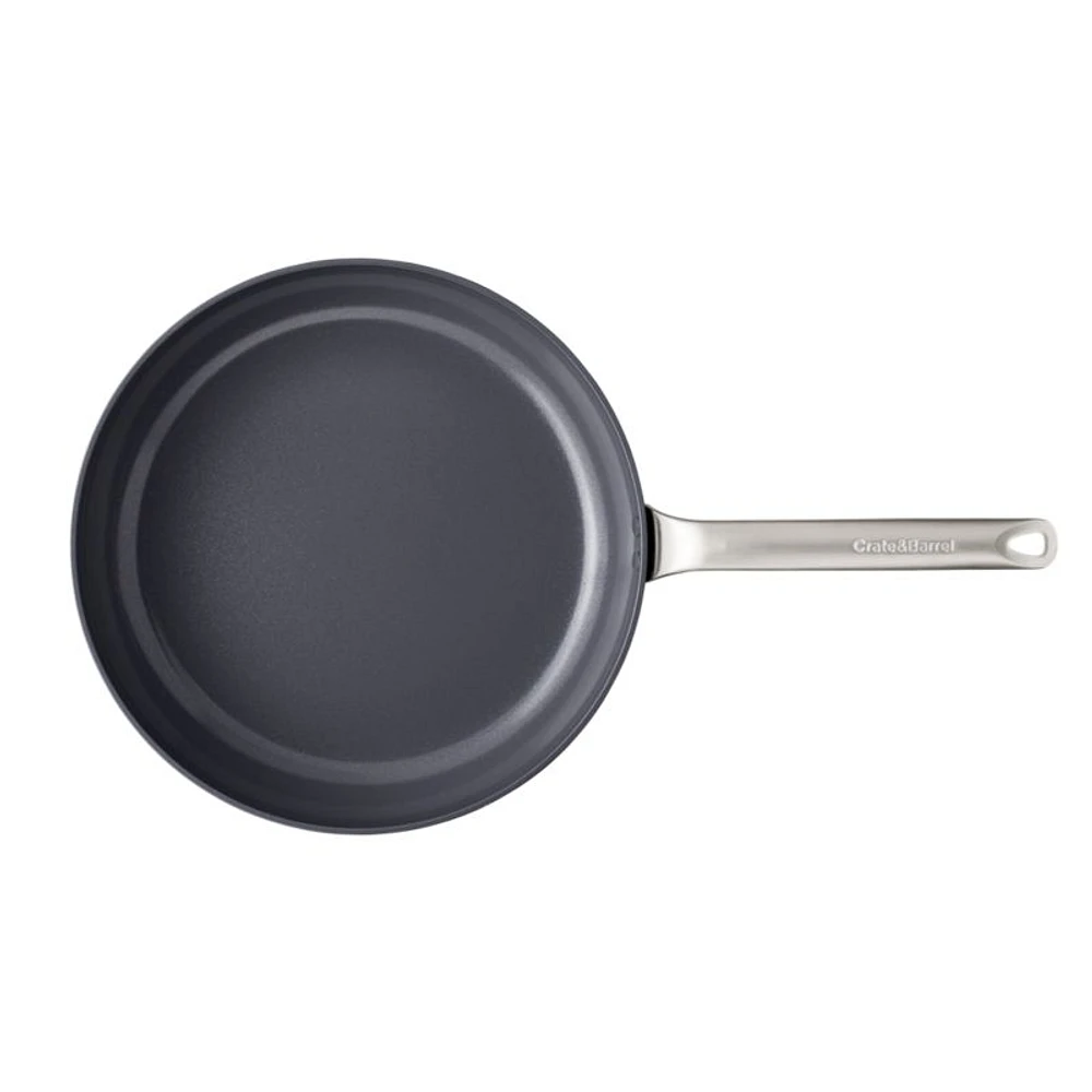 Crate & Barrel EvenCook Ceramic ™ Denim Nonstick 12" Fry Pan with Lid