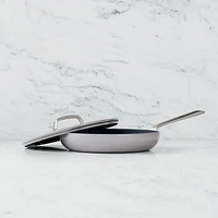 Crate & Barrel EvenCook Ceramic ™ Grey Nonstick 12" Fry Pan with Lid