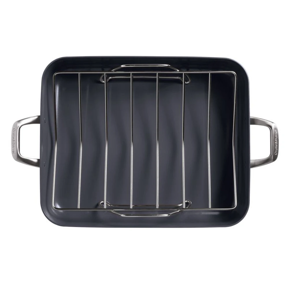 Crate & Barrel EvenCook Core ® Terracotta Ceramic Roasting Pan