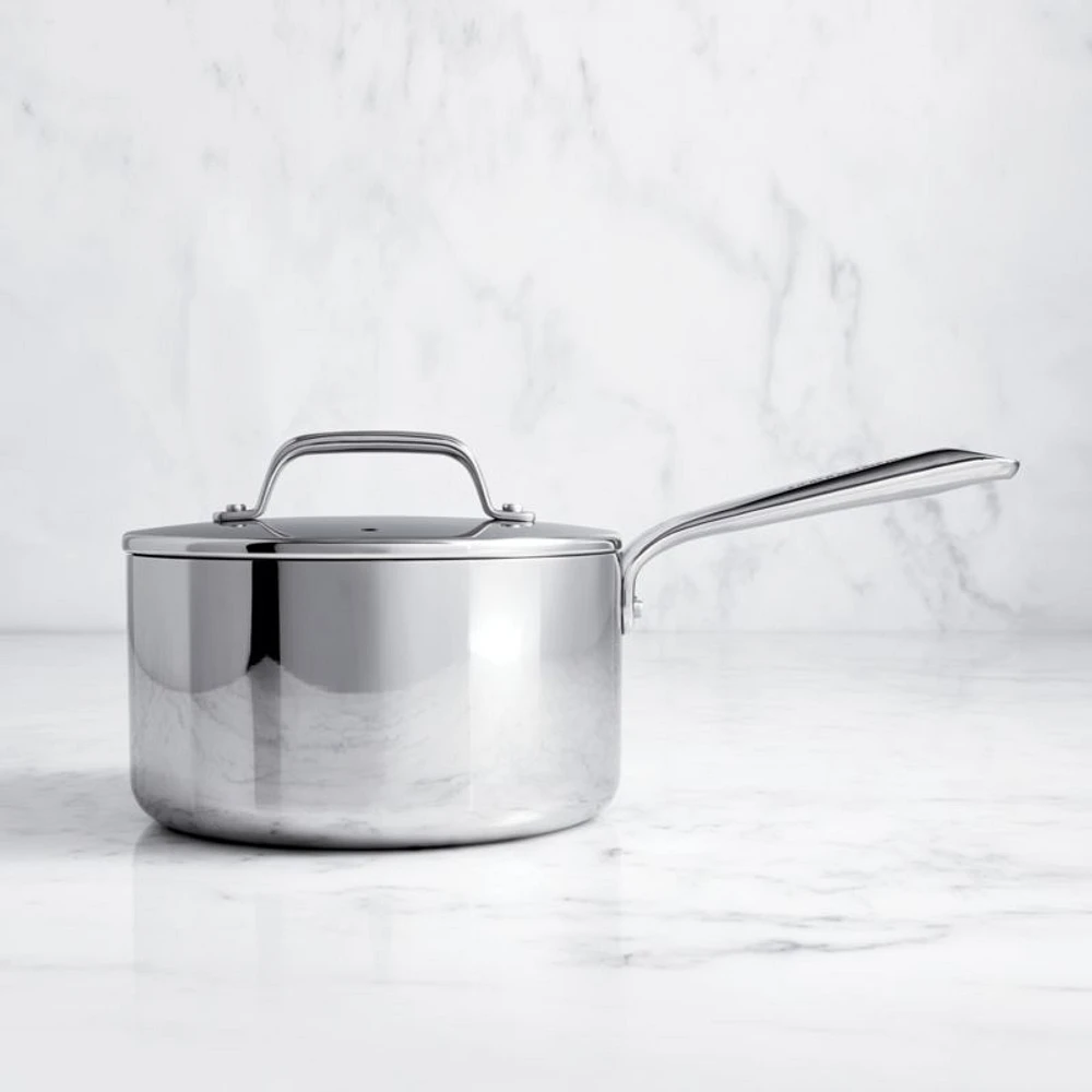 Crate & Barrel EvenCook Core ® 3.5 Qt. Stainless Steel Saucepan with Lid