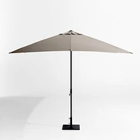 10' Rectangle Sunbrella® Cast Ash Brown Outdoor Patio Umbrella with Black Metal Frame