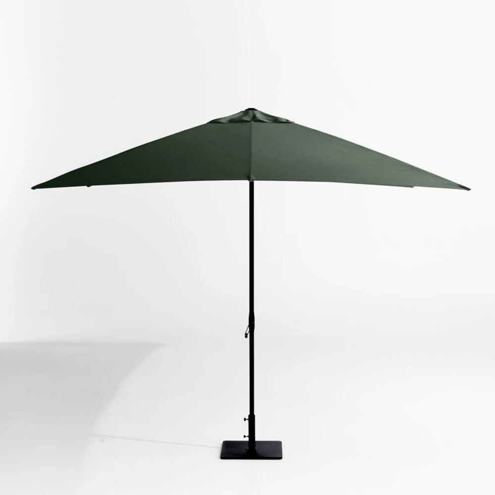 10' Rectangle Sunbrella® Cast Ivy Green Outdoor Patio Umbrella with Black Metal Frame