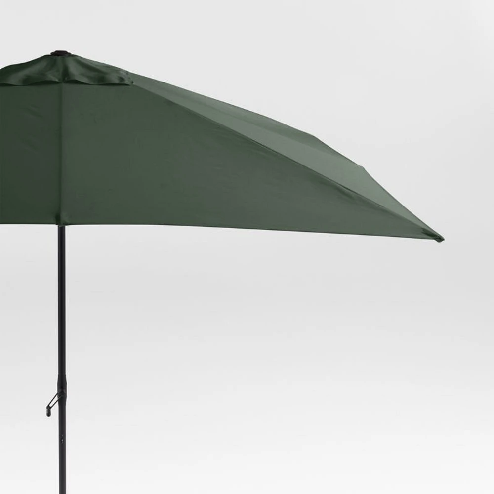 10' Rectangle Sunbrella® Cast Ivy Green Outdoor Patio Umbrella with Black Metal Frame